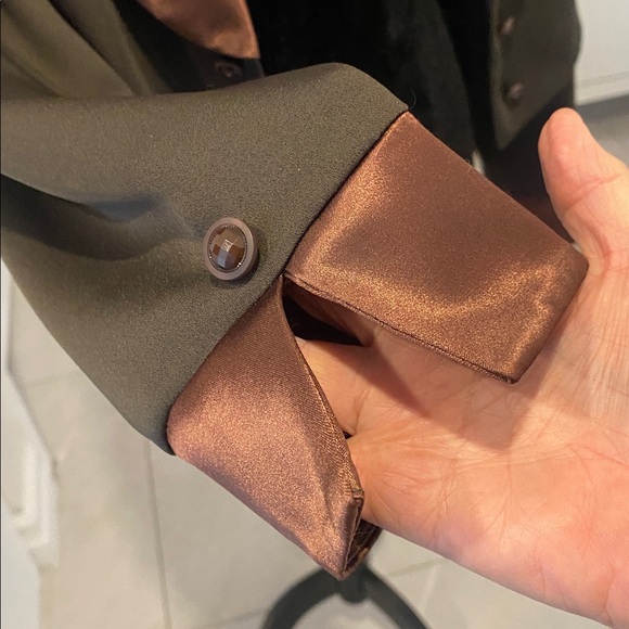 Joseph Ribkoff Tuxedo Style Brown Women's Jacket with Satin shawl collar Size 14 - Picture 10 of 17